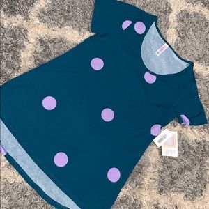 Teal and lavender XXS Classic T hi low.